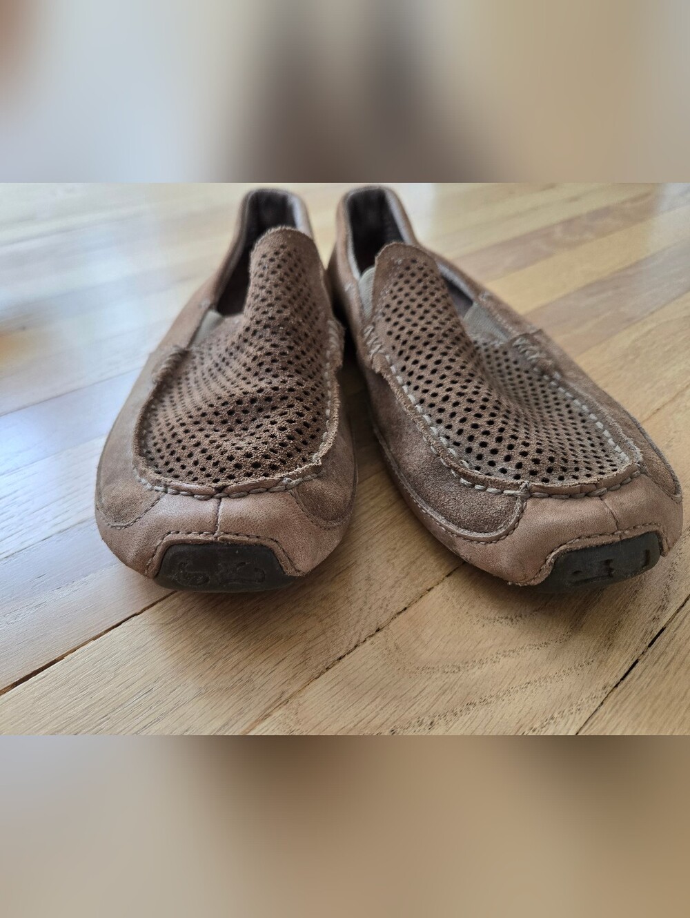 OluKai Akepa Moc Kohana Men's  Leather Suede Mesh Slip-On Loafers Size 10